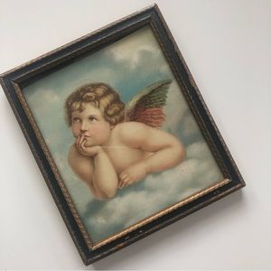 Raphael Winged Cherubs On Elbows Little Angel of Sistine Madonna Frame